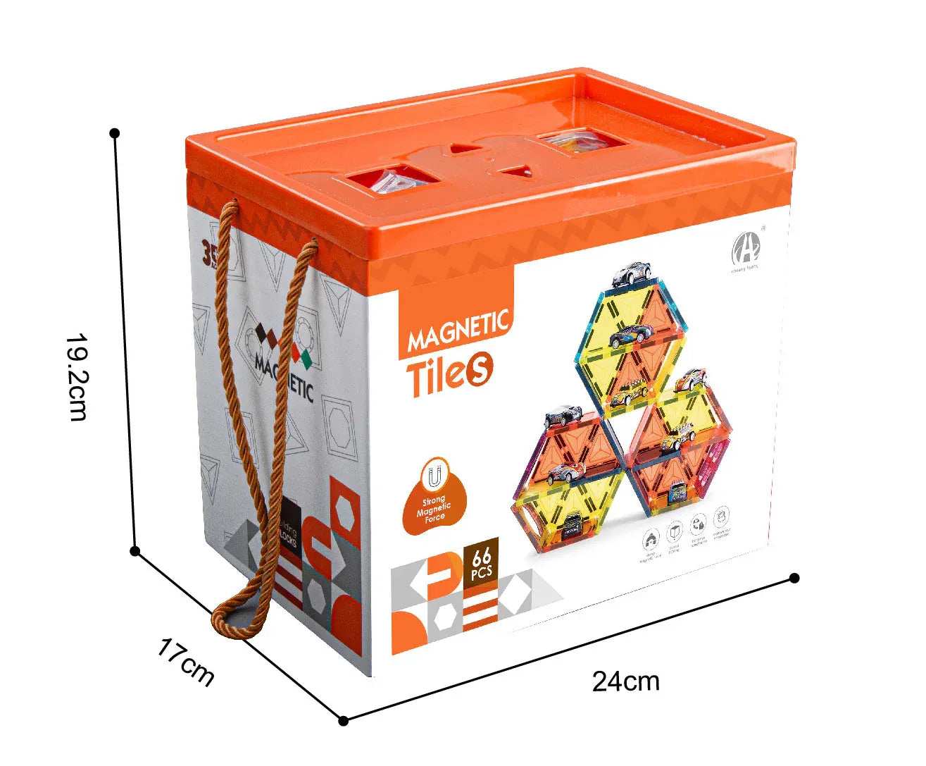 66-Piece Magnetic Tiles Building Set for kids in Kuwait